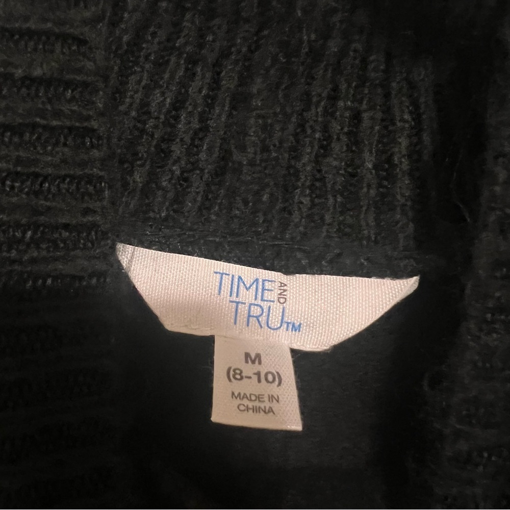 Time and Tru Black Mock Turtleneck Sweater - Picture 3 of 6